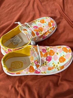 Hey Dude Kids Floral Slip-On Sneakers - Pink, Orange & Yellow